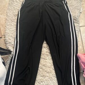 vintage  Black Joggers with White Stripes